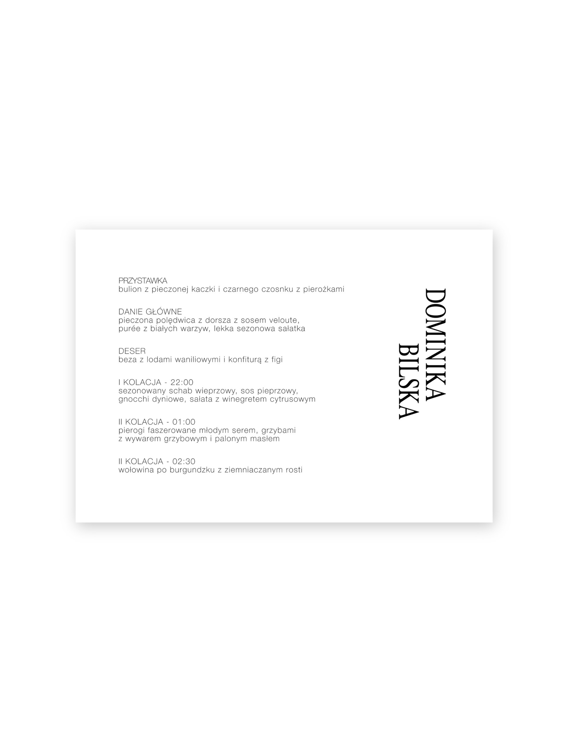 Menu z winietką Chocolate Poise - obrazek 2