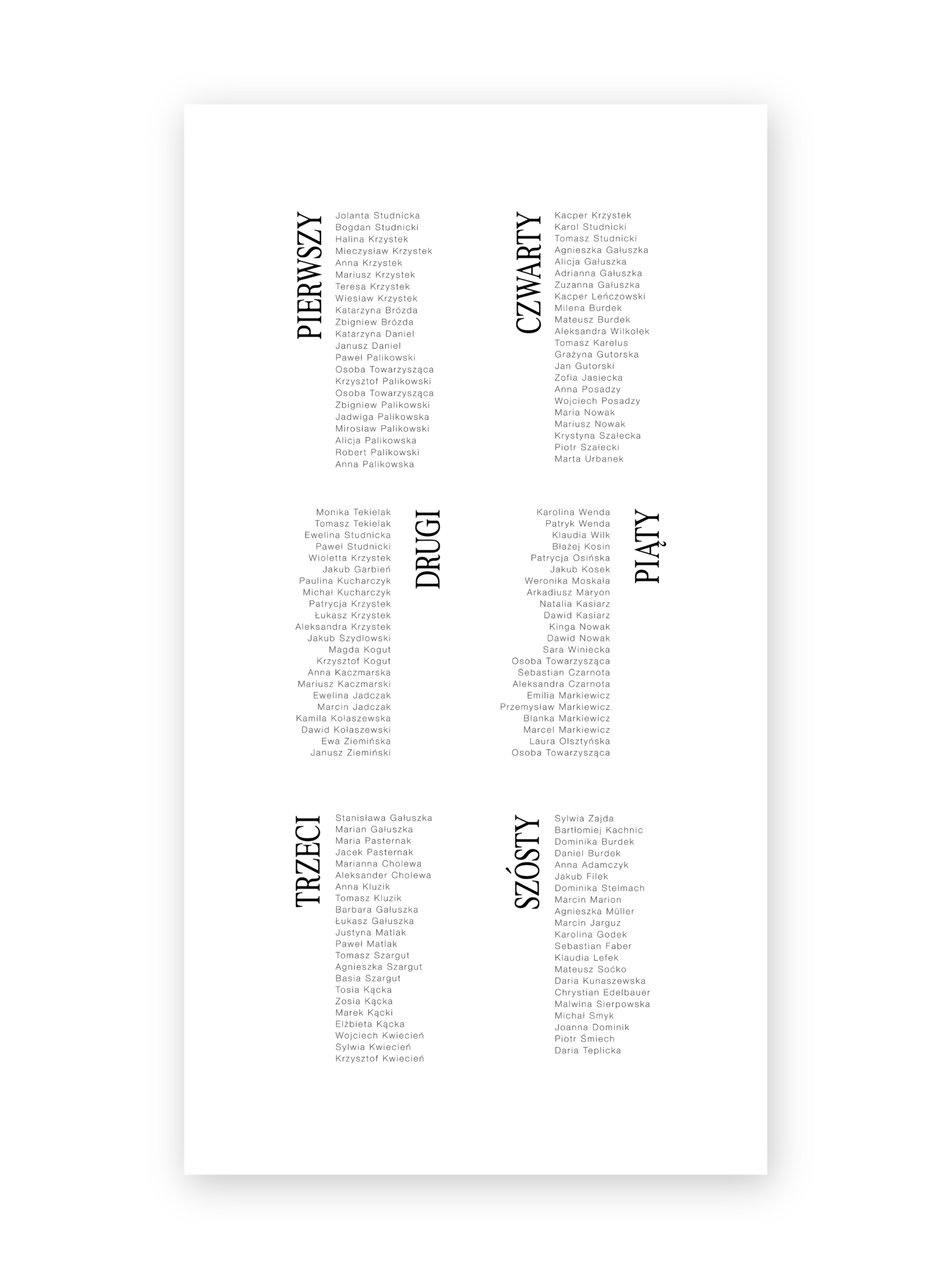Plan stołów Chocolate Poise (z podziałem na stoły) - obrazek 2