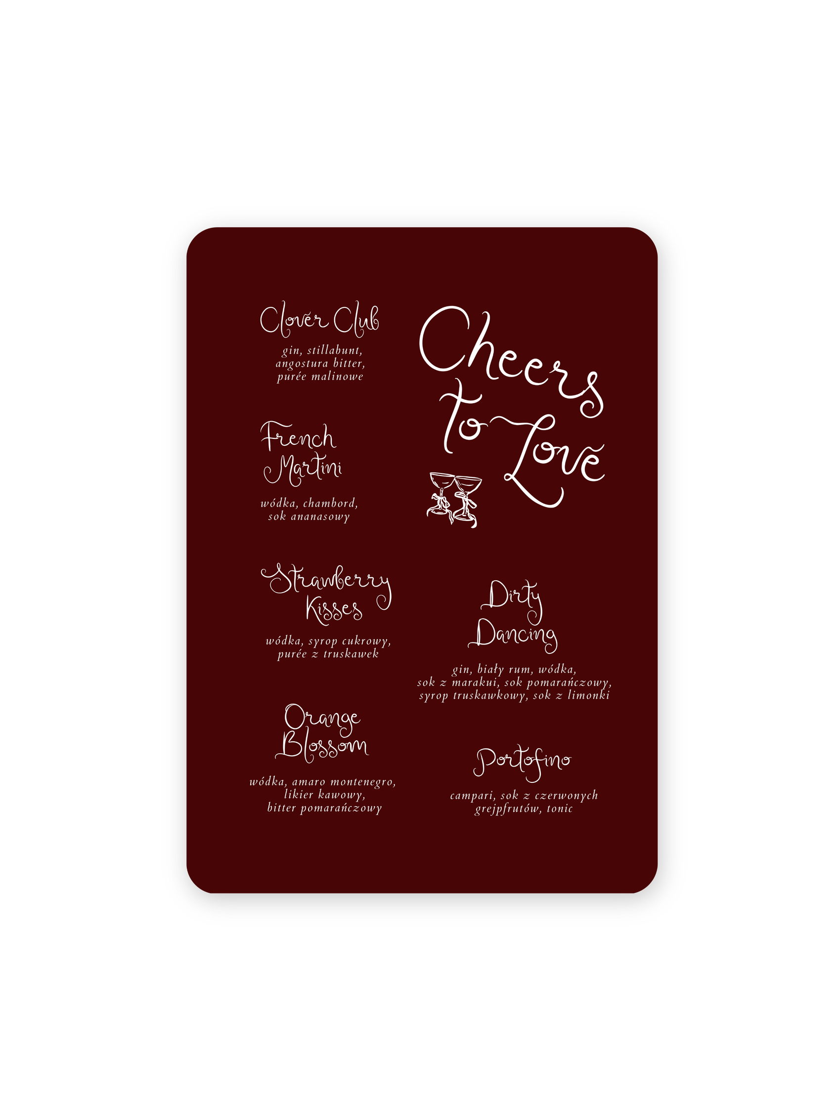 Drink Bar Menu Modern Twist