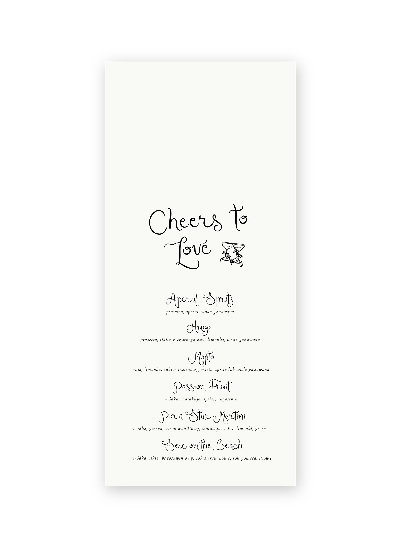 Drink Bar Menu Modern Twist (na tkaninie) - obrazek 2