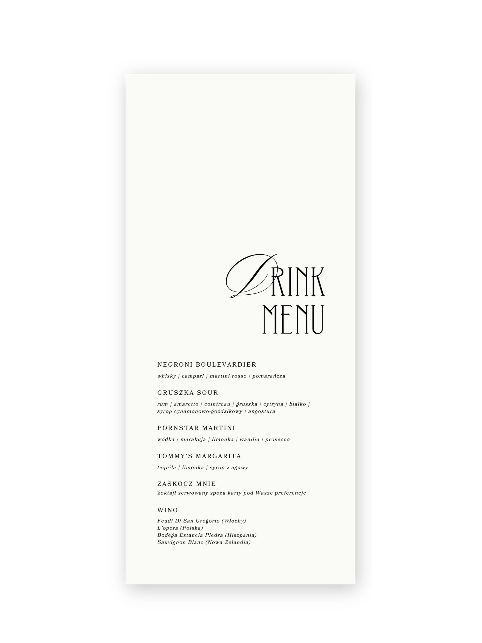 Drink Bar Menu Vintage Charm (na tkaninie) - obrazek 2
